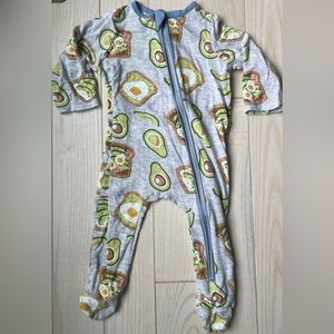 Mud Pie Baby Avocado Toast footed sleeper